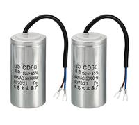 PATIKIL Cd60 Fonctionner Condensateur, 2 Paquet 150Uf 450VAC 2 Fils 5% Tolérance 50/60Hz Moteur Démarrage Condensateur pour Air Compresseur Moteur Démarrage Execution