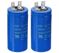 PATIKIL Cd60 Fonctionner Condensateur, 2 Paquet 150Uf/Mfd 250VAC 15% Tolérance 50/60Hz Moteur Démarrage Condensateur pour Air Compresseur Moteur Démarre En Marche