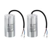 PATIKIL Cd60 Fonctionner Condensateur, 2 Paquet 500Uf 450VAC 2 Fils 5% Tolérance 50/60Hz Moteur Démarrage Condensateur pour Air Compresseur Moteur Démarrage Execution