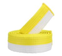 PATIKIL Ceinture de Classement Colorée de Taekwondo 1,6" x5,2 Pieds 1,6 M Ceinture en Polyester pour Arts Martiaux Judo Karaté pour Enseignement et la Pratique des Entraîneurs, Blanc-Jaune