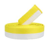 PATIKIL Ceinture de Classement Colorée de Taekwondo, 1,6" x9,2 Pieds (2,8 M) en Polyester pour Arts Martiaux Judo Karaté Enseignement Pratique des Entraîneurs, Blanc-Jaune