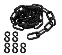 PATIKIL Chaîne en Plastique, Barrière de Sécurité de 3 Pieds pour le Contrôle des Foules, Maillons de Chaîne en Plastique Noir de 1/4 Pouce (6 mm) pour Files d'Attente, Stationnement