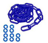 PATIKIL Chaîne en Plastique, Barrière de Sécurité de 3 Pieds pour le Contrôle des Foules, Maillons de Chaîne en Plastique Bleu de 1/4 Pouce (6 mm) pour Files d'Attente, Stationnement