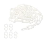 PATIKIL Chaîne en Plastique, Barrière de Sécurité de 3 Pieds pour le Contrôle des Foules, Maillons de Chaîne en Plastique Blanc de 1/4 Pouce (6 mm) pour Files d'Attente, Stationnement