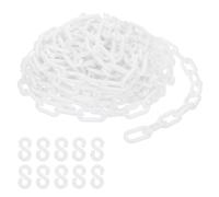 PATIKIL Chaîne en plastique blanche, 39 pieds 8mm Chaîne de sécurité pour le contrôle de foule, file d'attente, parking, clôture, portail, concert, chantier et décoration