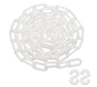 PATIKIL Chaîne En Plastique De 10 Pieds, Barrière De Sécurité 1x2 Pouce Boucle Léger Imperméable Contrôle Foule File D'Attente Concerts Parking Clôture Porte Bricolage, Blanc