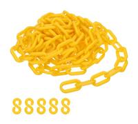 PATIKIL Chaîne en plastique jaune, 10 ft 6mm Chaîne de sécurité pour le contrôle de foule, file d'attente, parking, clôture, portail, concert, chantier et décoration
