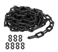 PATIKIL Chaîne en plastique noire, 16 ft 8mm Chaîne de sécurité pour le contrôle de foule, file d'attente, parking, clôture, portail, concert, chantier et décoration