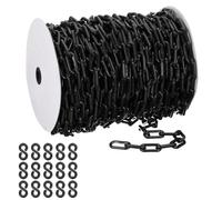 PATIKIL Chaîne plastique noire, 164 pieds 8mm Chaîne barrière sécurité plastique large Longue chaîne plastique pour le contrôle foule, le stationnement, décoration chantier construction