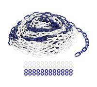 PATIKIL Chaînes en Plastique, Maillons de Sécurité de 100 Pieds, Bleu/Blanc 0,24"/6mm de Hauteur, Avec 12 crochet Bleus et 12 crochet Blancs pour Les Barrières.