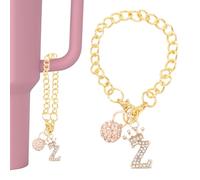 PATIKIL Charme Boule Disco Initiale Porte-Clés Pour Porte-Gobelet Couronne Dorée Lettre Z Accessoires Pailletés Diamant Pour Gourde 30&40 Oz Tasse Décoration Personnalisée