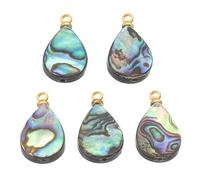 PATIKIL Charme Coquillage Abalone, 5 Pcs Pendentif Coquillage Paua en Forme de Larme 10mm Décorations pour la Fabrication de Bijoux DIY Sur le Thème de l'Océan, Couleurs Mélangées