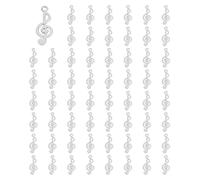 PATIKIL Charme de Note Musicale, 100 Pièces de Pendentif en Alliage Sur le Thème de la Musique pour l'Artisanat DIY, Argent Foncé, 1 x 0,4 Pouce