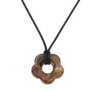 PATIKIL Charmes floraux, collier pendentif fleur en acrylique, cordon ajustable, accessoire de mode pour gemmex et décorations pour femmes, marron