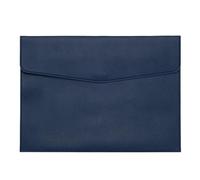 PATIKIL Chemise Dossier En Cuir PU Format A4 Bleu Marine | Porte-dossiers Organisateur Classeur Enveloppe Dossier Avec Fermeture À Pression Pour Lettres Reçues Style 2