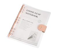 PATIKIL Classeur B5 Notebook, Couverture De Planificateur Rechargeable Transparente En PVC À 9 Anneaux Avec 90 Feuilles De Papier Ligné À L'intérieur, Gold