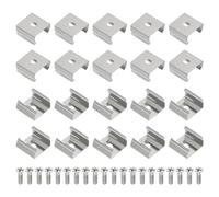 PATIKIL Clips pour Bande LED, 120 Pièces de Supports de Fixation en Acier Inoxydable Avec Vis pour Câble d'Éclairage de Bande LED de 14mm à 15mm