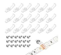 PATIKIL Clips pour Bande Lumineuse, 60 Pièces de Supports de Fixation Transparents pour Bande Lumineuse Led de 12 mm de Largeur avec Vis, Clips de Fixation Double Face