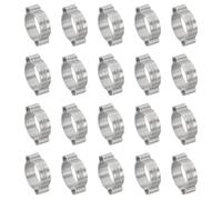 PATIKIL Collier À Double Oreille 15-18mm Ton Argenté 20 Pack | Anneaux De Serrage, Acier Inoxydable 304, Pour Raccord De Tuyau De Carburant Essence
