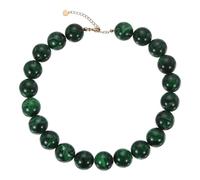 PATIKIL Collier à perles ajustable acrylique rond épais vert foncé | Coloré bohème tendance été mode déclaration ras-du-cou pour femme, pour plage vacances anniversaire