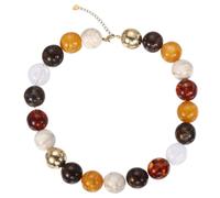 PATIKIL Collier Acrylique Marron à grosses perles, ajustable, rond | Collier ras-du-cou bohème tendance été, coloré, déclaration de mode, pour femmes, pour plage, vacances, anniversaire