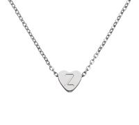 PATIKIL Collier Coeur Initial Femmes, Chaîne En Acier Inoxydable Plaqué Or 18K Pendentif Lettre Z Individualisé Petit Objetx Cadeaux Femme, Ton Argenté