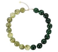 PATIKIL Collier de grosses perles vert gazon vert foncé acryliques | Style bohème tendance, ajustable, forme ronde, été mode déclaration, pour femmes, choker, plage vacances anniversaire