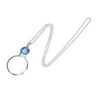 PATIKIL Collier Loupe 3X, Pendentif Loupe 1 Pièce, Lentille en Verre de 4,5 cm de Diamètre, Chaîne de 80 cm de Long pour Femmes, Cadeau de Lecture, Artisanat, Bijoux, Broderie, Bleu