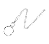 PATIKIL Collier Loupe 3X, Pendentif Loupe 1 Pièce, Lentille en Verre de 4,5 cm de Diamètre, Chaîne de 80 cm de Long pour Femmes, Cadeau de Lecture, Artisanat, Bijoux, Broderie, Blanc