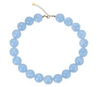 PATIKIL Collier ras-du-cou en perles acrylique bleu ciel | Coloré et gros, style bohème tendance, déclaration de mode, ajustable, pour femme, été, pour plage vacances anniversaire