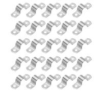 PATIKIL Collier rigide pour tuyau 18mm, 25 Pcs colliers pour conduits en acier inoxydable 304 support en U épais avec 2 trous, collier pour fixation de tuyaux, câbles et fils (5/7")