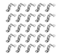 PATIKIL Collier Rigide Pour Tuyau 30mm, 25 Pcs Pour Conduit En Acier Inoxydable 304 Support En U A 2 Troux Pour Tube Fixation Pour Tuyau Cable Fil, (1-1/6")