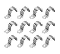 PATIKIL Collier rigide pour tuyau 32mm, 12 Pcs Attaches pour conduits en acier inoxydable 304 Support en U épais avec 1 trou Collier de fixation pour tuyaux câbles fils (1-1/4")