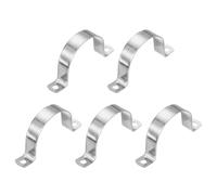 PATIKIL Collier rigide pour tuyau 63mm, Lot de 5 attaches de conduit en acier inox 304 à 2 trous support épais U collier tuyau pour fixation de câbles fils tubes (2-1/2")