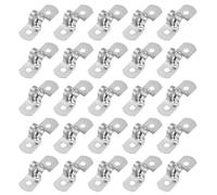 PATIKIL Collier rigide pour tuyaux 8mm, 25 Pcs Attaches pour conduits en acier inoxydable 304 Support en U à 2 trous Collier pour tuyaux Fixation de câbles et fils (1/3")