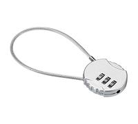 PATIKIL Combination Serrure 8 Pouce, 3 Chiffres Extérieur Cadenas à Code Etanche avec Câble Métallique pour Bagages Salle de Sport Casier Clôture Boîte à Outils Sac à Dos, Argenté