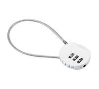 PATIKIL Combination Serrure 8 Pouce, 3 Chiffres Extérieur Cadenas à Code Etanche avec Câble Métallique pour Bagages Salle de Sport Casier Clôture Boîte à Outils Sac à Dos, Blanc