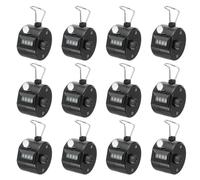 PATIKIL Compteur Clics, 12 Pièces 4 Chiffres Compteur Clics Manuel Mécanique Portable pour Coaching Tricot, Golf, Tours, Pêche, Noir
