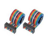 PATIKIL Connecteur IDC 16 Broches Câble Plat Ruban Pas 2.54 Mm Longueur 500 Mm Largeur 20 Mm 2 Pcs Double Rangée Câble Données Femelle À Femelle Pour Disque Dur IDE Imprimante Bricolage