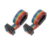 PATIKIL Connecteur IDC 8 Broches Câble Plat Ruban Pas De 2.54 Mm Longueur 300 Mm Largeur 10 Mm 2 Pc Double Rangée Câble Données Femelle À Femelle Pour Disque Dur IDE Imprimante DIY