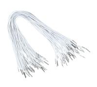 PATIKIL Cordon Élastique à Barbes de 45 Cm (18 Pouces), 50 Pièces de Corde Ronde Extensible de 1,6 mm avec Attaches Métalliques pour Chapeaux, Masques, Menus, Travaux Manuels, Blanc