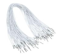PATIKIL Cordon Élastique à Barbes de 50 Cm, 50 Pièces de Corde Ronde Extensible de 1,6 mm avec Attaches Métalliques pour Chapeaux, Masques, Menus, Travaux Manuels, Blanc (50 Cm)