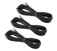 PATIKIL Cordon en Daim Faux, 3 Rouleaux 3mm x 5m Cordons en Cuir Suède Bandes Plates de Ruban Plat Souple en Simili Cuir pour Collier DIY Bracelet Perles, Noir (Total 15 Mètres)