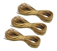 PATIKIL Cordon en Daim Faux, 3 Rouleaux 3mm x 5m Cordons en Cuir Suède Bandes Plates de Ruban Plat Souple en Simili Cuir pour Collier DIY Bracelet Perles, Or (Total 15 Mètres)