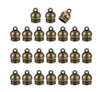 PATIKIL Cordon Fin Caps 50 pcs Coller Gland Cap Fermoirs Connecteurs 10mm Cuir Cordon Apprêts pour Bracelet Collier Bijoux Fabrication, Marron
