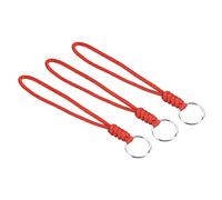 PATIKIL Cordon paracorde avec porte-clés, cordon de poignet en métal pour clés, sifflet, carte d'identité, badge, Rouge, 20 cm