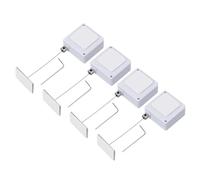 PATIKIL Cordon rétractable pour de 3,3 Pieds, 4 pièces de verrou de câble de sécurité carré avec Fermoir réglable adhésif pour TV, contrôleur, Blanc (Capuchon en Fer carré)