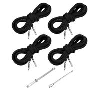 PATIKIL Cordons À Coulisse 130cm / 51 Pouces, 4pcs Cordons De Remplacement avec 2pcs Enfileurs Faciles pour Shorts Pantalons Vestes Manteaux Survêtements Hoodie, Noir