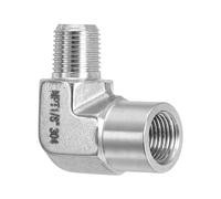 PATIKIL Coude de Rue en Barre à 90 Degrés 1/8" Mâle NPT x 1/8" Femelle NPT, Raccord de Tuyauterie Forgé en Acier Inoxydable 304 pour Tuyau d'Air, d'Huile et d'Eau, Couleur Argenté