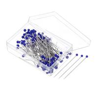 PATIKIL Couture Épingles, 100 pcs 1.5 Pouce Perlé Boule Tête Épingles Droit Épingle pour Tissu, Décoratif, Tissu Fabrication, DIY, Foncé Bleu